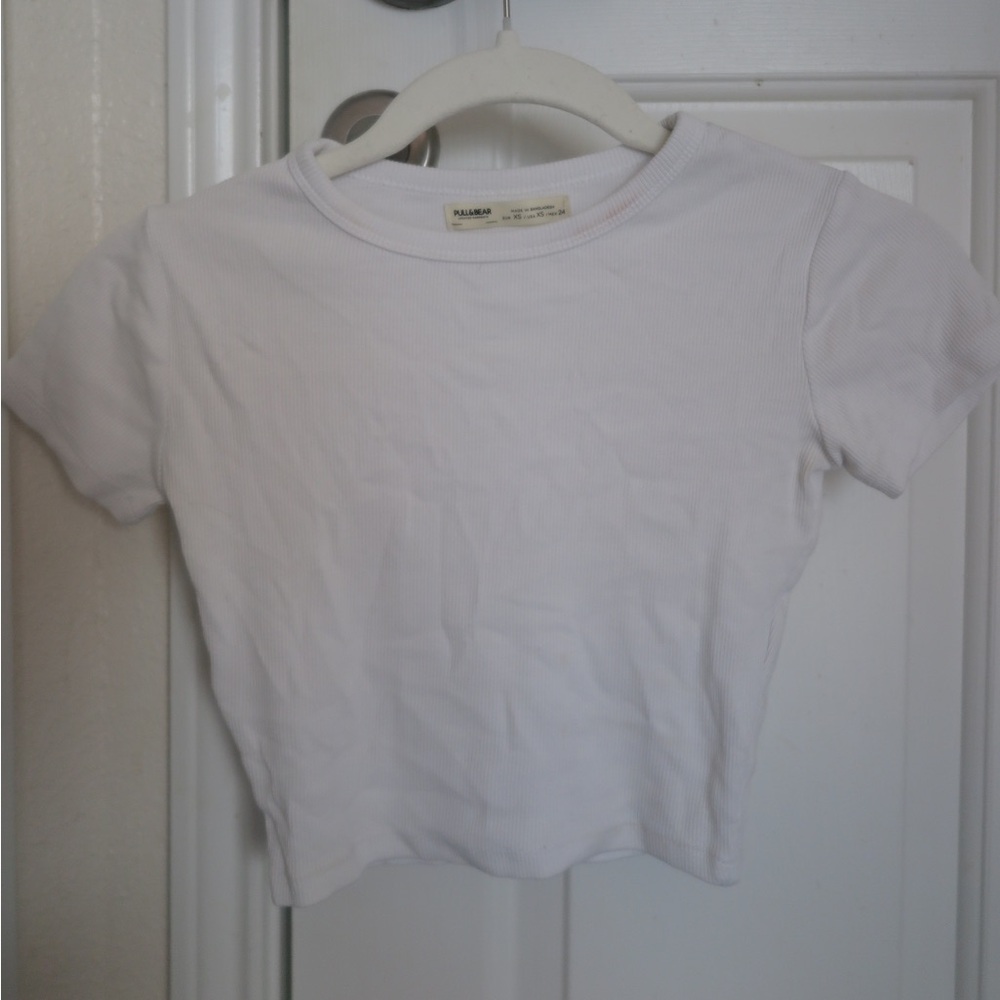 Plain White Womens Cropped T-Shirt